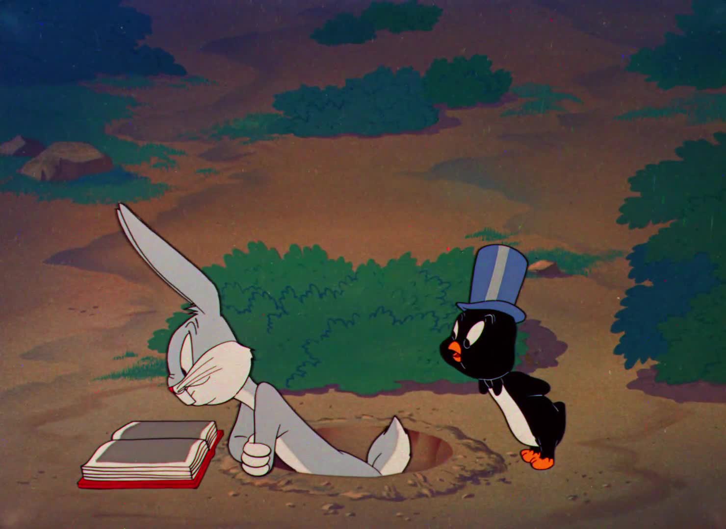 bugs bunny cartoon with the bouncing red ball