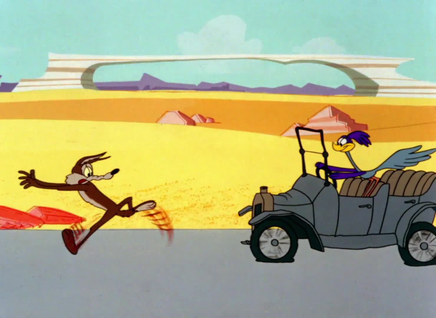 Highway Runnery - Wile E. Coyote figures out that a giant rubber band ...