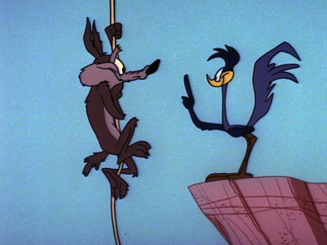 War And Pieces - Wile E. Coyote Pursues The Road Runner By Using Ropes 